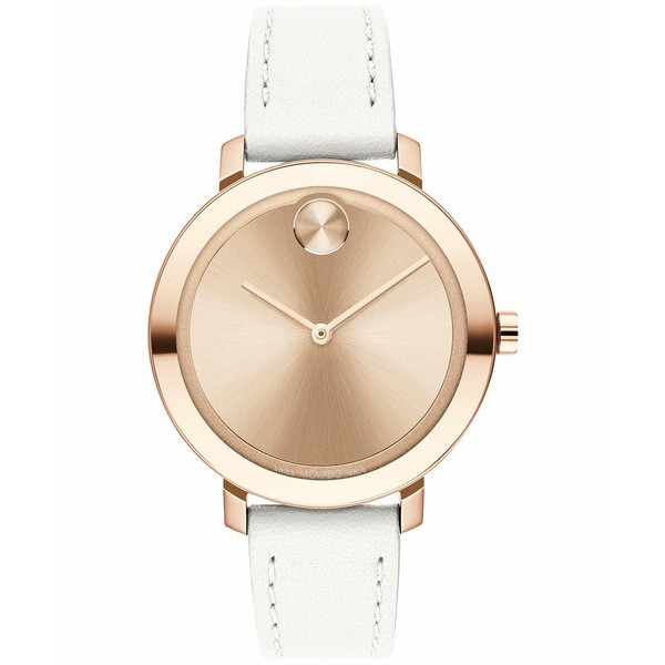 モバド レディース 腕時計 アクセサリー BOLD Evolution Women's Swiss White Leather Strap Watch 34mm Rose