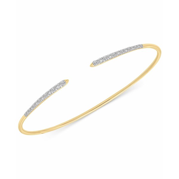 ラップド レディース ブレスレット・バングル・アンクレット アクセサリー Diamond Skinny Cuff Bangle Bracelet (1/4 ct. t.w.) in 14k