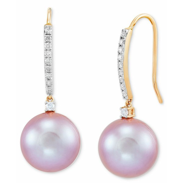 ホノラ レディース ピアス＆イヤリング アクセサリー Cultured Ming Pearl (12mm) & Diamond (1/4 ct. t.w.) Drop Earrings Rose Gold