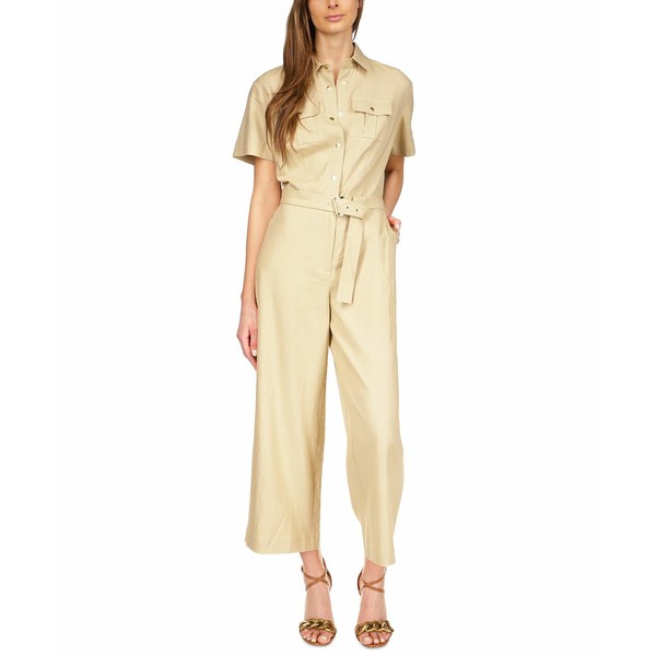 マイケルコース レディース カジュアルパンツ ボトムス Women's Utility Jumpsuit, Regular & Petite Khaki