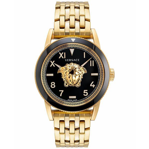 ヴェルサーチ メンズ 腕時計 アクセサリー Men's Swiss V-Palazzo Gold Ion Plated Stainless Steel Bracelet Watch 43mm Ip Yellow Gold