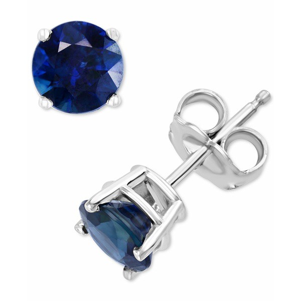 エフィー コレクション レディース リング アクセサリー EFFY® Sapphire Stud Earrings (1-5/8 ct. t.w.) in 14k White Gold White G