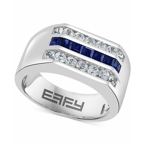 エフィー コレクション メンズ リング アクセサリー EFFY® Men's Blue Sapphire (7/8 ct. t.w.) & White Sapphire (1-1/4 ct. t.w.)