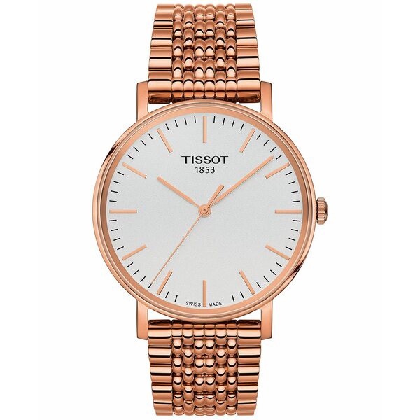 ティソット レディース 腕時計 アクセサリー Unisex Swiss Everytime Rose Gold-Tone Stainless Steel Bracelet Watch 38mm Rose Gold