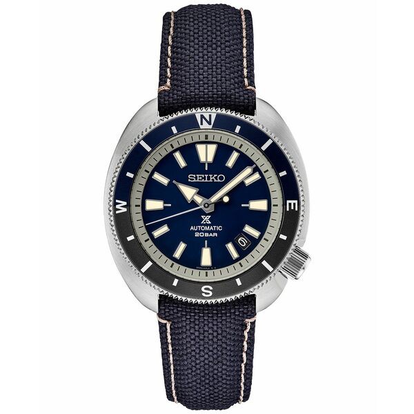 セイコー メンズ 腕時計 アクセサリー Men's Automatic Prospex Blue Nylon Strap Watch 42mm Blue