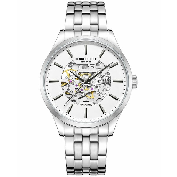 ケネスコール メンズ 腕時計 アクセサリー Men's Automatic Stainless Steel Bracelet Watch 42mm Silver