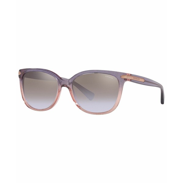 コーチ レディース サングラス＆アイウェア アクセサリー Women's Sunglasses, HC8132 L109 57 Shimmer Violet Peach Gradient