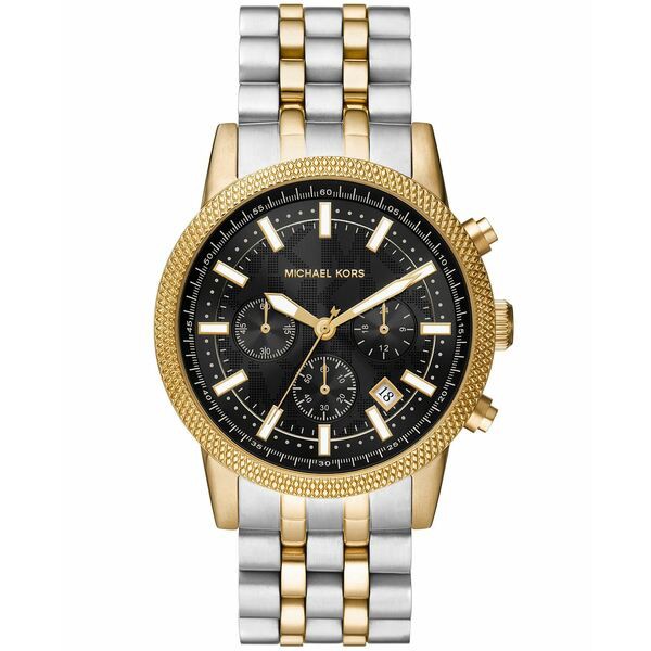 マイケルコース メンズ 腕時計 アクセサリー Men's Hutton Chronograph Two-tone Stainless Steel Bracelet Watch 43mm Two-Tone