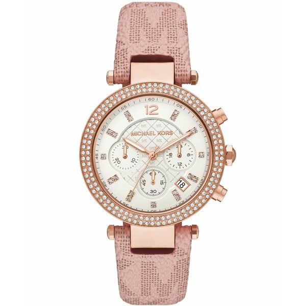 マイケルコース レディース 腕時計 アクセサリー Women's Parker Chronograph Ballet Pink Signature Logo Strap Watch 39mm Pink