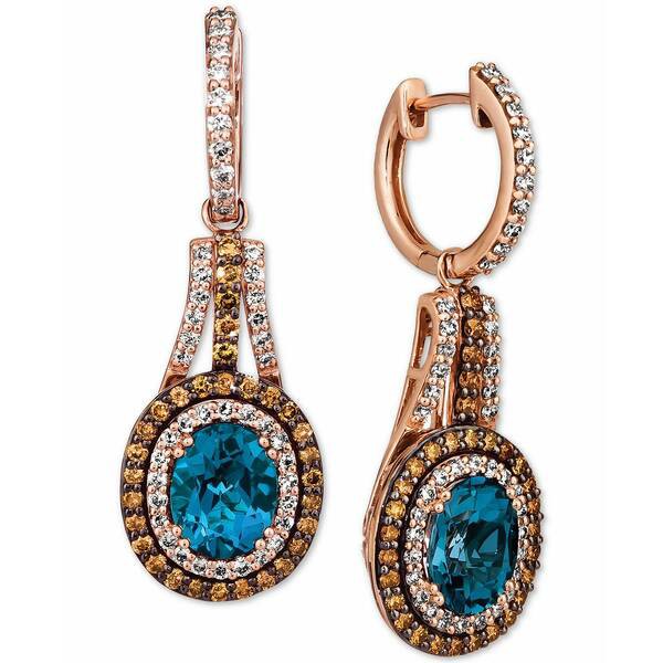 ルヴァン レディース ピアス＆イヤリング アクセサリー Deep Sea Blue Topaz (3-1/2 ct. t.w.) & Diamond (1-5/8 ct. t.w.) Drop Earring