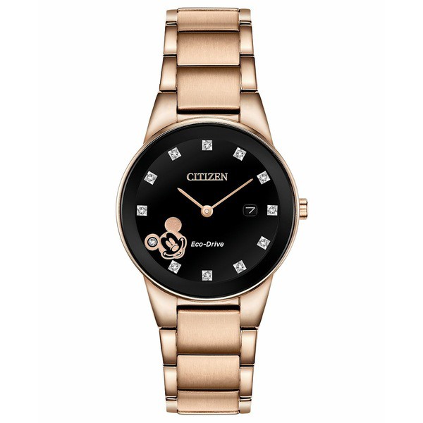 シチズン レディース 腕時計 アクセサリー Mickey Mouse Diamond-Accent Rose Gold-Tone Bracelet Watch 29.5mm Rose Gold-tone