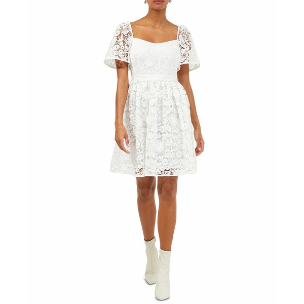 フレンチコネクション レディース ワンピース トップス Celilla Cabello Lace Dress Summer Whi