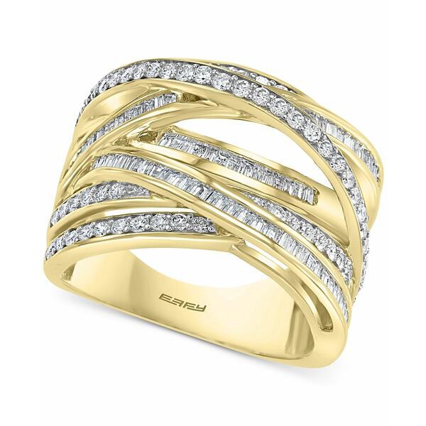 エフィー コレクション レディース リング アクセサリー EFFY® Diamond Multirow Statement Ring (1-1/8 ct. t.w.) in 14k Gold Yell