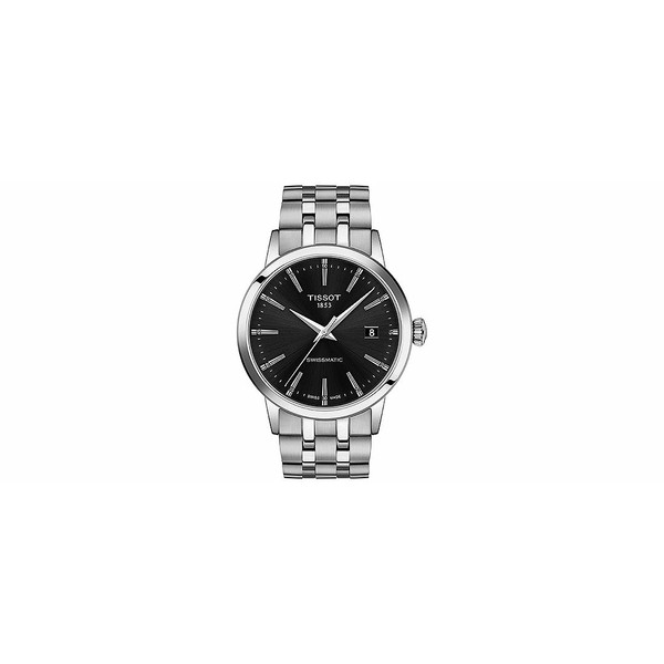 ティソット メンズ 腕時計 アクセサリー Men's Swiss Automatic Classic Dream Stainless Steel Bracelet Watch 42mm Black