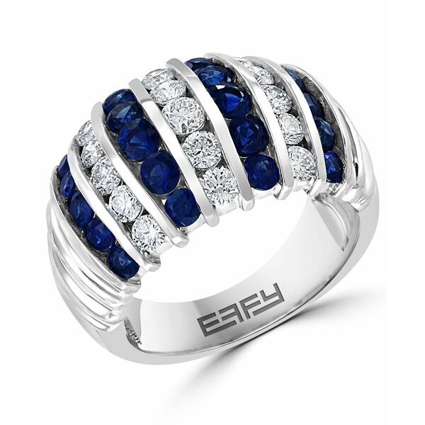 エフィー コレクション レディース リング アクセサリー EFFY® Sapphire (1-7/8 ct. t.w.) & Diamond (1 ct. t.w.) Multirow Domed S