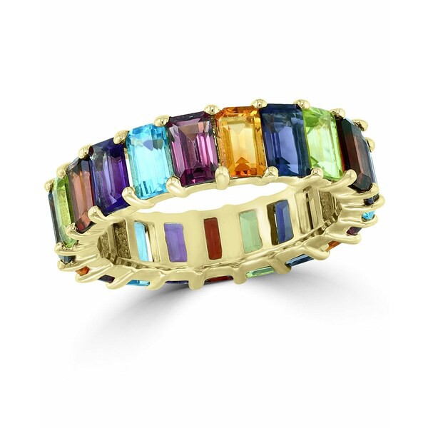 エフィー コレクション レディース リング アクセサリー EFFY® Multi-Gemstone Emerald-Cut Band (7-1/2 ct. t.w.) in 14k Gold Mult