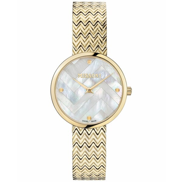 ミッソーニ レディース 腕時計 アクセサリー Women's Swiss M1 Gold Ion Plated Stainless Steel Bracelet Watch 34mm Ip Champagne