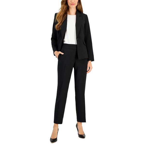 ル スーツ レディース カジュアルパンツ ボトムス Women's Seamed Blazer Pantsuit, Regular & Petite Sizes Black