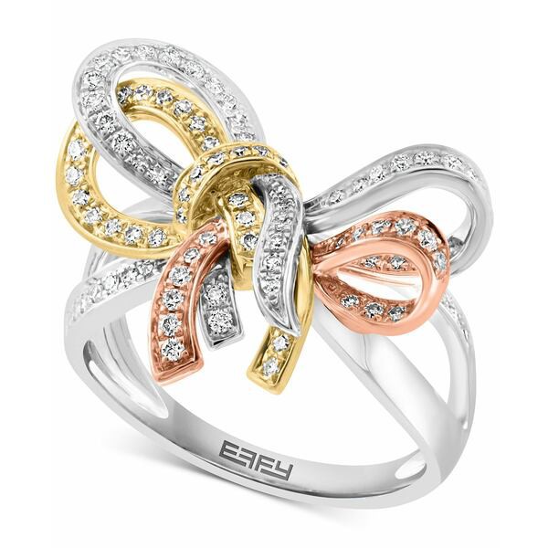 エフィー コレクション レディース リング アクセサリー EFFY® Diamond Bow Ring (3/8 ct. t.w.) in 14k Tricolor Gold Tri-Color