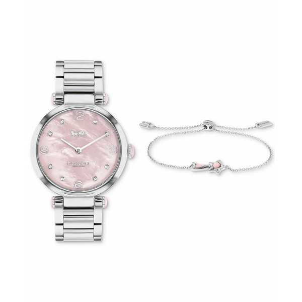 コーチ レディース 腕時計 アクセサリー Women's Cary Stainless Steel Bracelet Watch 34mm Gift Set Silver