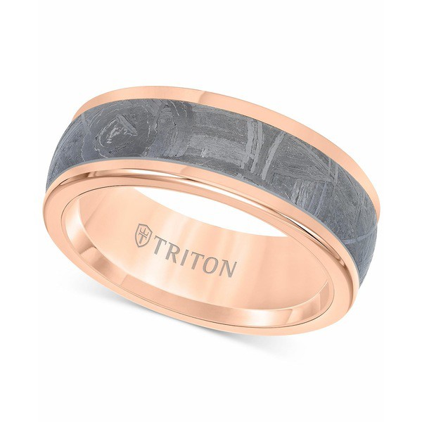 トライトン メンズ リング アクセサリー Men's Meteorite Insert Band in Rose Tungsten Band Rose Tungsten