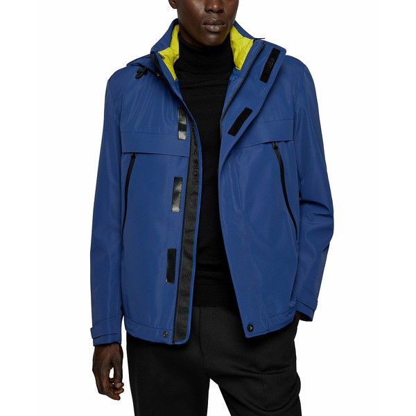 ヒューゴボス メンズ ジャケット＆ブルゾン アウター BOSS Men's Hooded Softshell Jacket Dark Blue