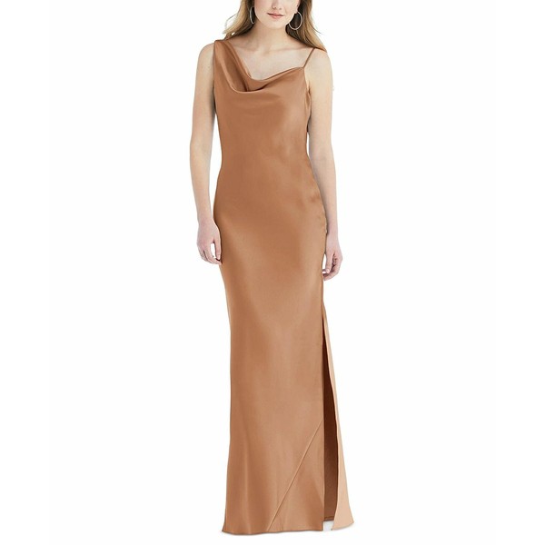 ソーシャルブライドメイド レディース ワンピース トップス One-Shoulder-Strap Cowlneck Gown Toffee