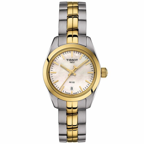 ティソット レディース 腕時計 アクセサリー Women's Swiss T-Classic PR 100 Two-Tone Stainless Steel Bracelet Watch 25mm Two Tone