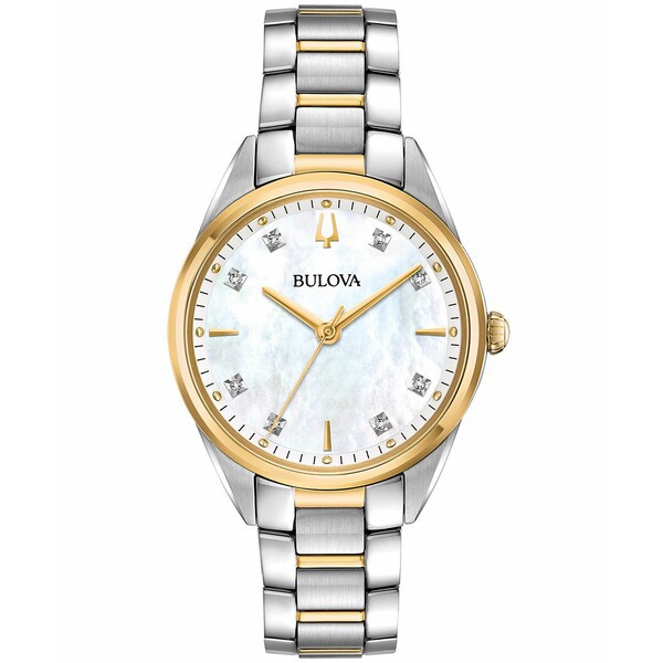 ブロバ レディース 腕時計 アクセサリー Women's Sutton Diamond-Accent Two-Tone Stainless Steel Bracelet Watch 32.5mm No Color