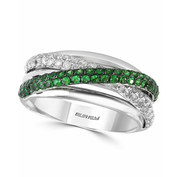 エフィー コレクション レディース リング アクセサリー EFFY® Tsavorite (1/2 ct. t.w.) & Diamond (3/8 ct. t.w.) Multirow Statem