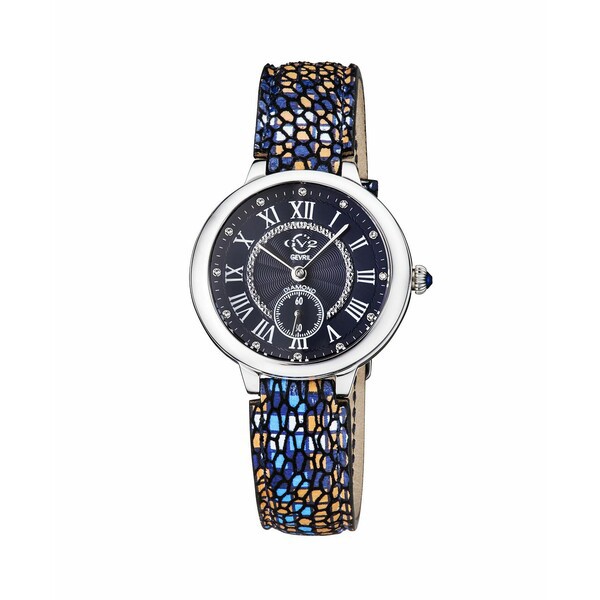 ジェビル レディース 腕時計 アクセサリー Gv2 Women's Rome 12205S Swiss Quartz Leather Watch 42 mm Silver