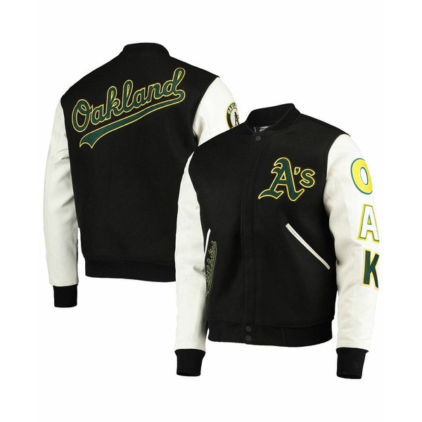 プロスタンダード メンズ ジャケット＆ブルゾン アウター Men's Black Oakland Athletics Varsity Logo Full-Zip Jacket Black