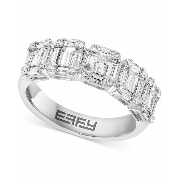 エフィー コレクション レディース リング アクセサリー EFFY® Diamond Baguette Cluster Ring (1-1/4 ct. t.w.) in 18k White Gold