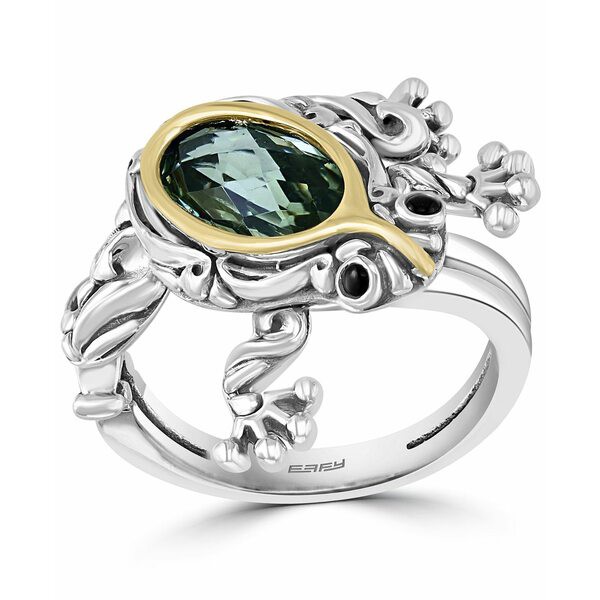 エフィー コレクション レディース リング アクセサリー EFFY® Green Quartz (2-1/20 ct. t.w.) & Onyx Frog Ring in Sterling Silve