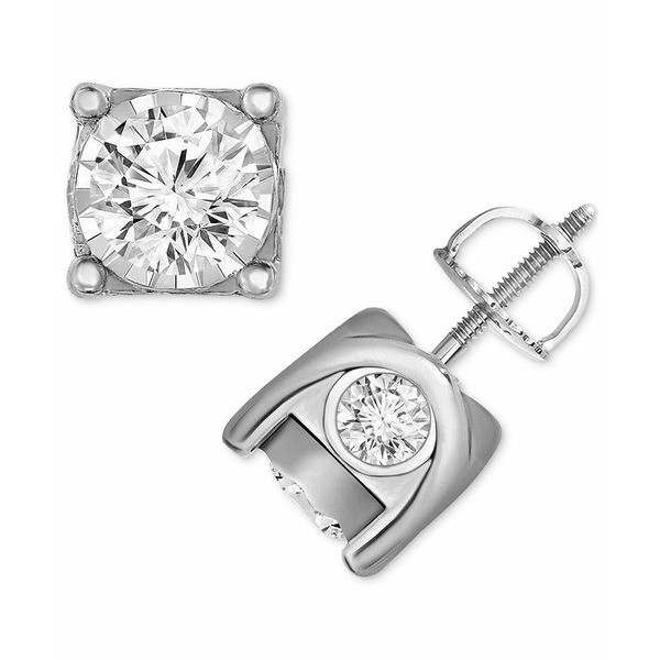 トゥルーミラクル レディース ピアス＆イヤリング アクセサリー Diamond U-Prong Stud Earrings (2 ct. t.w.) in 14k White Gold White G