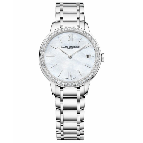 ボーム＆メルシエ レディース 腕時計 アクセサリー Women's Swiss Classima Diamond (1/4 ct. t.w.) Stainless Steel Bracelet Watch 31m