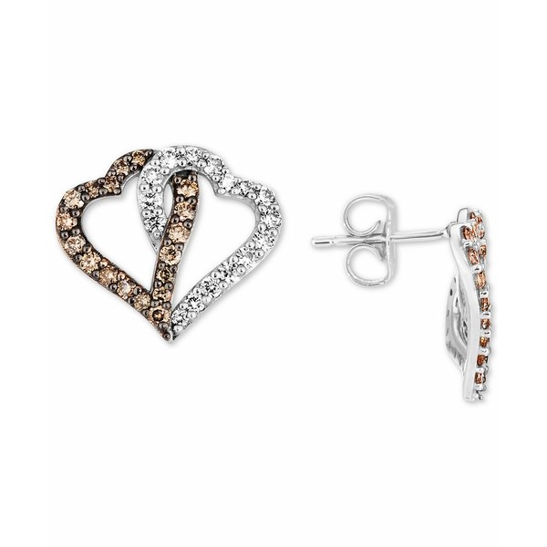 ルヴァン レディース ピアス＆イヤリング アクセサリー Chocolate Diamond (3/8 ct. t.w.) & Nude Diamond (3/8 ct. t.w.) Interlocking