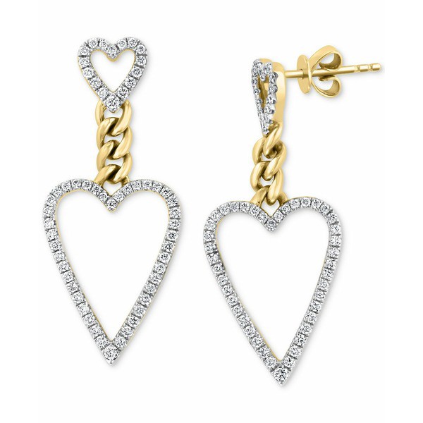 エフィー コレクション レディース ピアス＆イヤリング アクセサリー EFFY® Diamond Heart Drop Earrings (5/8 ct. t.w.) in 14k Whi