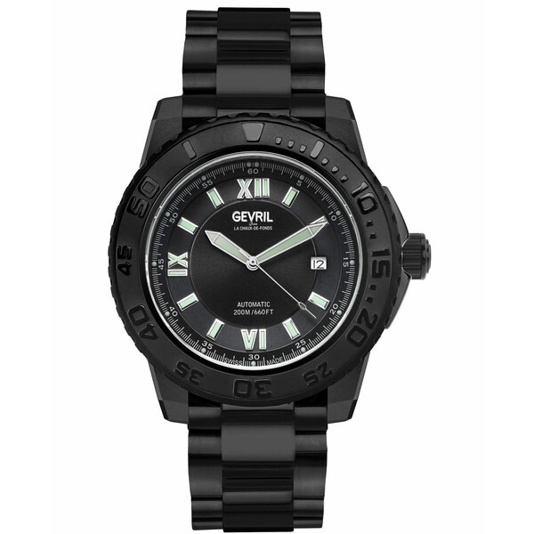 ジェビル メンズ 腕時計 アクセサリー Men's Seacloud Swiss Automatic Black Stainless Steel Bracelet Watch 45mm Black