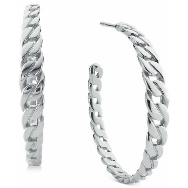 マイケルコース レディース ピアス＆イヤリング アクセサリー 1.2" Medium Chain Hoop Earrings Silver