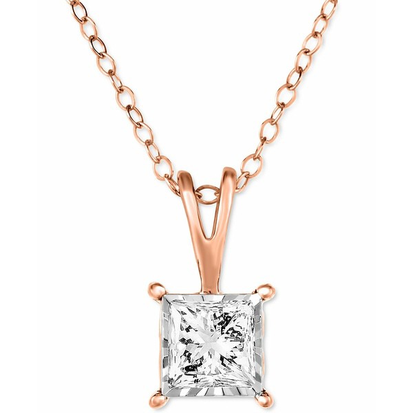 トゥルーミラクル レディース ネックレス・チョーカー・ペンダントトップ アクセサリー Diamond Princess 18" Pendant Necklace (1/2 ct.