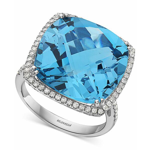 エフィー コレクション レディース リング アクセサリー EFFY® Blue Topaz (19-7/8 ct. t.w.) & Diamond (1/3 ct. t.w.) Statement R