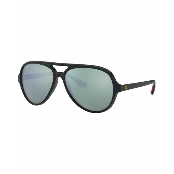 レイバン レディース サングラス＆アイウェア アクセサリー Sunglasses, RB4125M 57 MATTE BLACK/LIGHT GREEN MIRROR SILVER