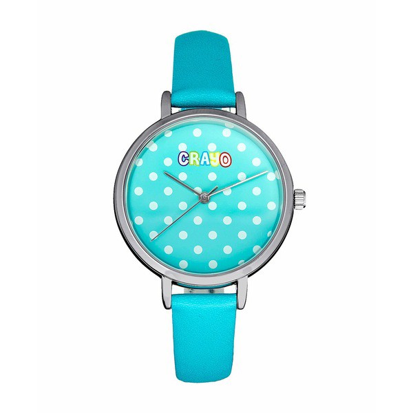 クラヨ レディース 腕時計 アクセサリー Women's Dot Strap Orange or Blue or Green or Purple or White or Pink Leatherette Strap Wat