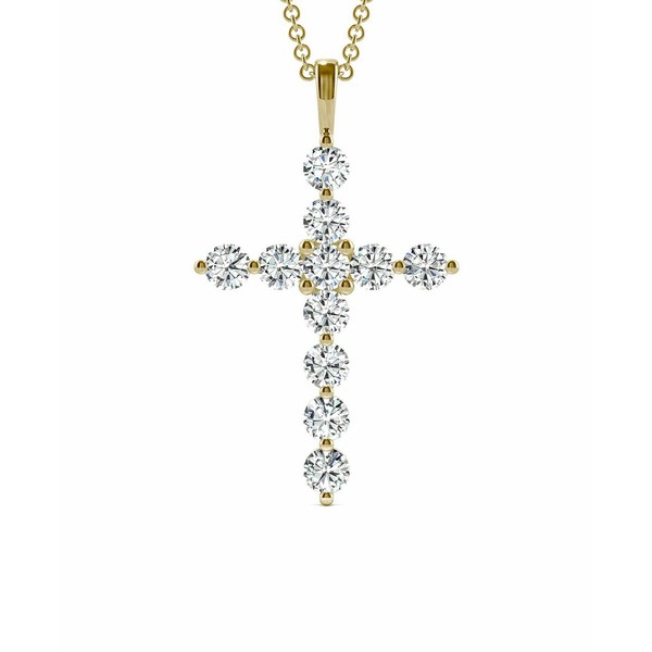 チャールズ アンド コルバード レディース ネックレス・チョーカー・ペンダントトップ アクセサリー Moissanite Cross Pendant 1-1/10 ct