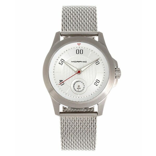 モルフィック レディース 腕時計 アクセサリー Women's M80 Series Silver-Tone Stainless Bracelet or Black Silicone Strap Watch, 46m