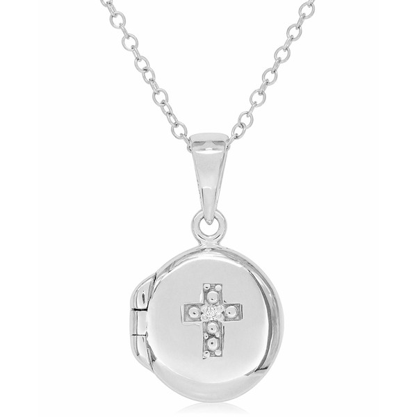 ローナ サットン レディース ネックレス・チョーカー・ペンダントトップ アクセサリー Children's Diamond Accent Cross Locket in Sterl