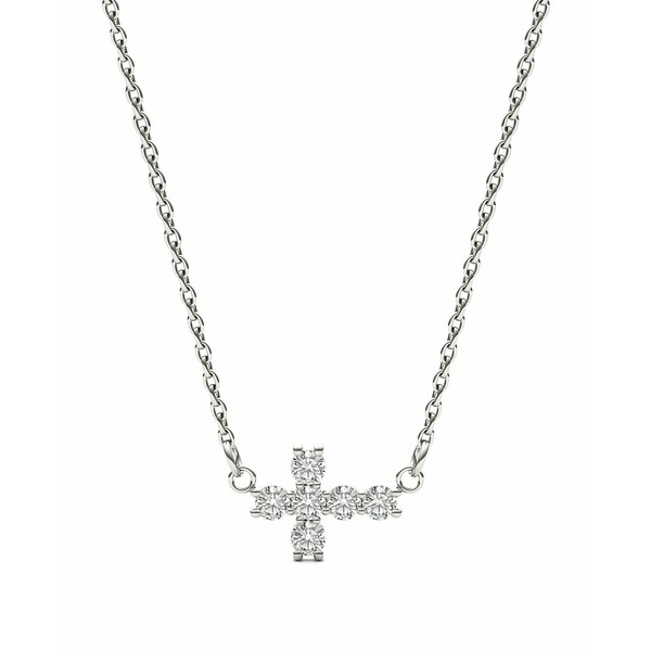 チャールズ アンド コルバード レディース ネックレス・チョーカー・ペンダントトップ アクセサリー Moissanite Fixed Cross Necklace (1