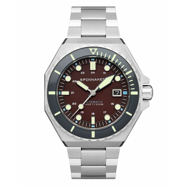 スピ二カー メンズ 腕時計 アクセサリー Men's Dumas Automatic Bordeaux with Silver-Tone Solid Stainless Steel Bracelet Watch 44mm