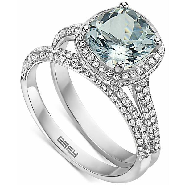 エフィー コレクション レディース リング アクセサリー EFFY® Aquamarine (2-1/6 ct. t.w.) & Diamond (3/4 ct. t.w.) Bridal Set i